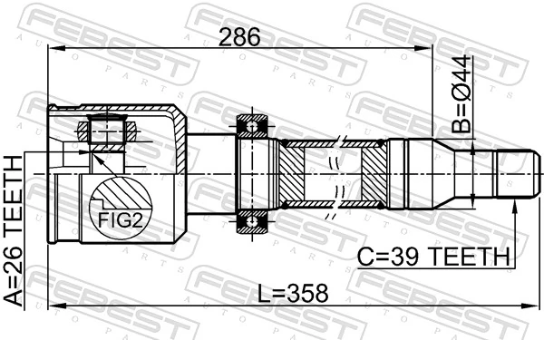2711S80RH Febest ШРКШ внутрішній, передній, правий