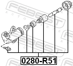 0280R51 Febest Циліндр зчеплення робочий