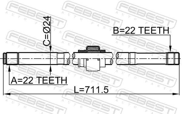 0212B10MTRH Febest Привід передній правий