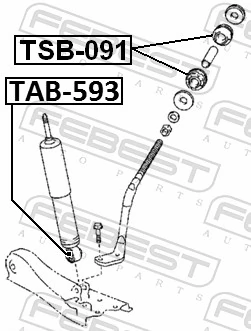 TSB091 Febest Сайлентблок радіального важеля, передньої підвіски