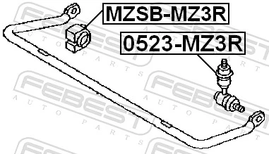 0523MZ3R Febest Тяжка стабілізатора, заднього