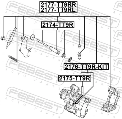 2175TT9R Febest Ремкомплект заднього гальмівного супорта