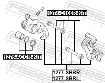 1277SBRL Febest Супорт гальмівний задній лівий
