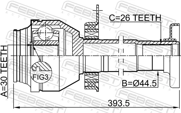 2311T5MTRH Febest ШРКШ внутрішній, передній, правий