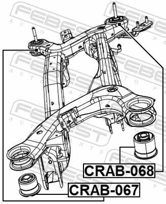 CRAB068 Febest Сайлентблок балки моста