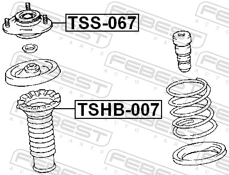 TSS067 Febest Кріплення переднього амортизатора