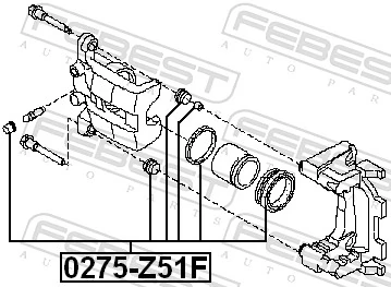 0275Z51F Febest Ремкомплект заднього гальмівного супорта
