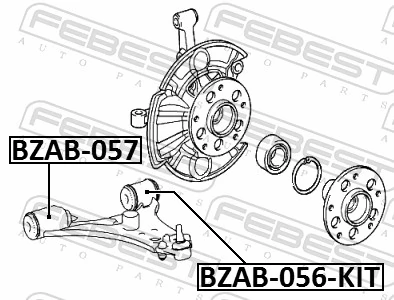 BZAB057 Febest Сайлентблок переднього нижнього важеля