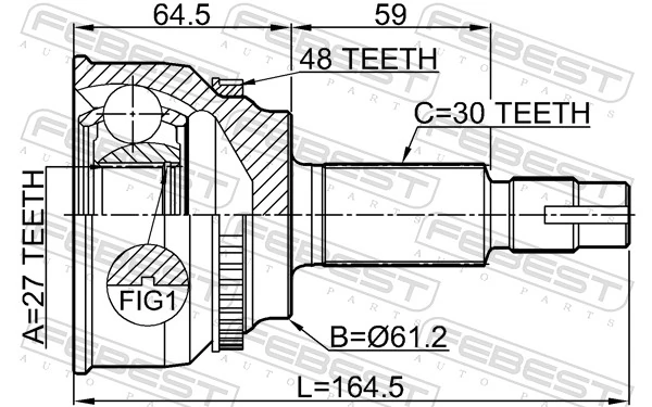 0110AVV50A48 Febest Граната зовнішня