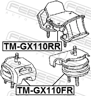 TMGX110RR Febest Задня подушка двигуна