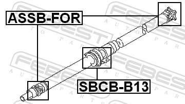 SBCBB13 Febest Підвісний підшипник карданного валу