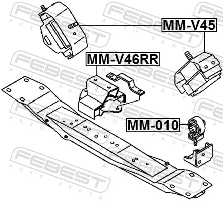 MMV46RR Febest Задня подушка двигуна