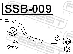 SSB009 Febest Втулка стабілізатора переднього