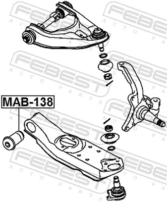 MAB138 Febest Сайлентблок переднього нижнього важеля