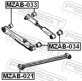 MZAB034 Febest Сайлентблок заднього поперечного важеля, зовнішній