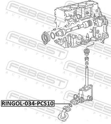 RINGOL034PCS10 Febest Сальник масляного насоса двигуна