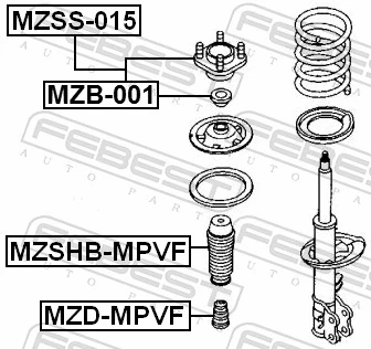 MZB001 Febest Підшипник опори амортизатора