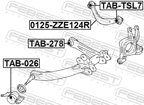 TAB026 Febest Сайлентблок задньої тяги