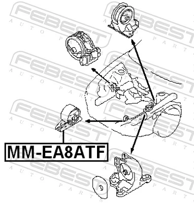 MMEA8ATF Febest Подушка передньої опори двигуна
