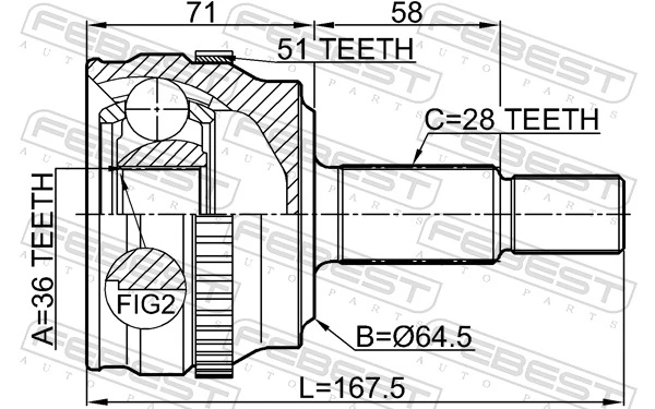 2410MASTA51 Febest Граната зовнішня