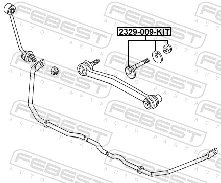 2329009KIT Febest Болт кріплення заднього нижнього важеля, внутрішній
