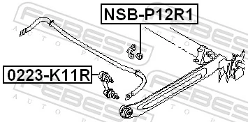 NSBP12R1 Febest Прокладка стабільзатора заднього