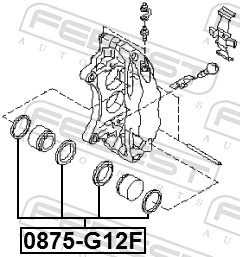 0875G12F Febest Ремкомплект гальмівної системи