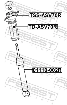 TSSASV70R Febest Опора амортизатора