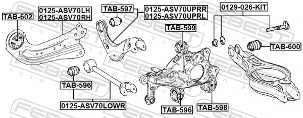 TAB596 Febest Сайлентблок тяги поперечної, задньої підвіски