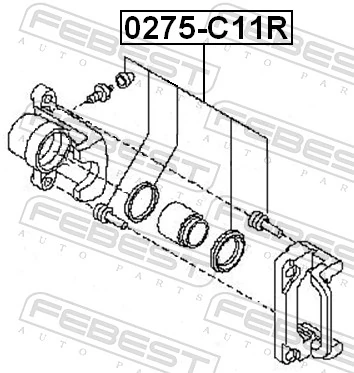 0275C11R Febest Ремкомплект заднього гальмівного супорта