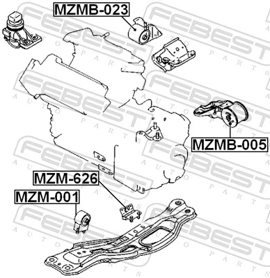 MZMB005 Febest Ліва опора двигуна