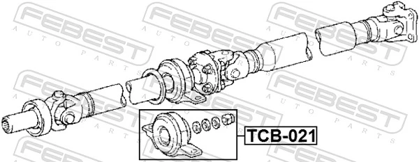 TCB021 Febest Підвісний підшипник карданного валу