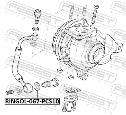 RINGOL067PCS10 Febest Прокладка пробки піддону двигуна