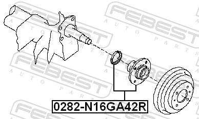 0282N16GA42R Febest Маточина задня