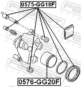 0576GG20F Febest Поршень гальмівного супорта переднього