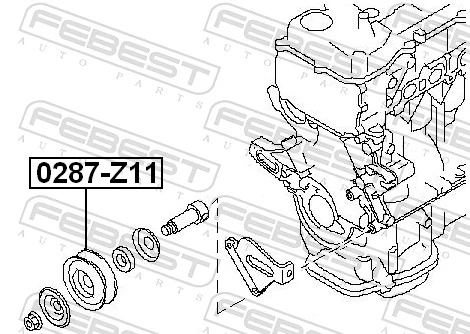 0287Z11 Febest Ролик натяжителя ременя агрегатів