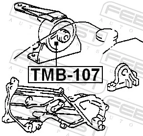 TMB107 Febest Подушка (опора) двигуна, права (сайлентблок)