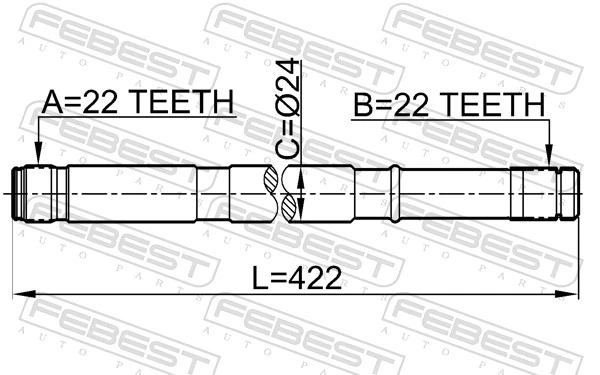 0212N16LH Febest Привід лівий