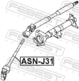 ASNJ31 Febest Вал рульової колонки, нижній
