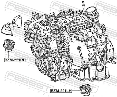 Права подушка мотора на Mercedes S  W221