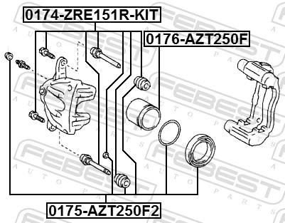 0176AZT250F Febest Поршень гальмівного супорта переднього