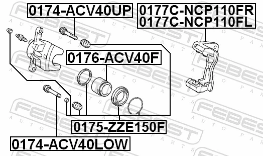 0176ACV40F Febest Поршень гальмівного супорта переднього