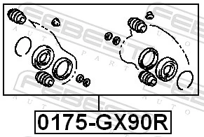 0175GX90R Febest Ремкомплект заднього гальмівного супорта