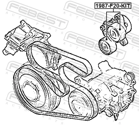 1987F20KIT Febest Ролик натяжителя ременя агрегатів