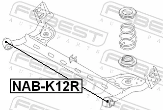 NABK12R Febest Сайлентблок балки моста