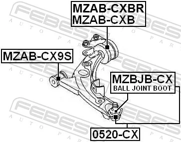 MZABCX9S Febest Сайлентблок переднього нижнього важеля