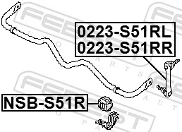 0223S51RL Febest Стійка стабілізатора, заднього, права