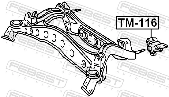 TM116 Febest Сайлентблок балки моста