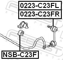 NSBC23F Febest Втулка стабілізатора переднього