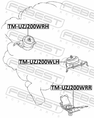 1236250030 Toyota Ліва опора двигуна